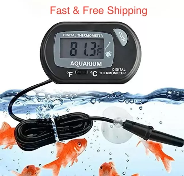 3 Pc Aquarium Thermometer Digital Fish Tank Terrarium Water Temperature Test Usa