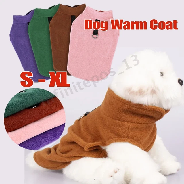 Pet Dog Warm Coat Fleece Jacket Jumper Sweater Winter Clothes Puppy Vest Outfit!