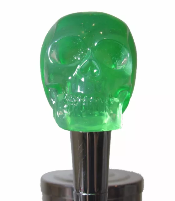 GREEN Skull Beer Tap Handle Kegerator Resin Zombie Breweriana Bar FUNKY! Fun!!