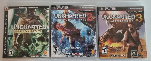 PS3 Uncharted 1 2 3 : Drake's Fortune, Among Thieves & Drakes Deception - w/Wty