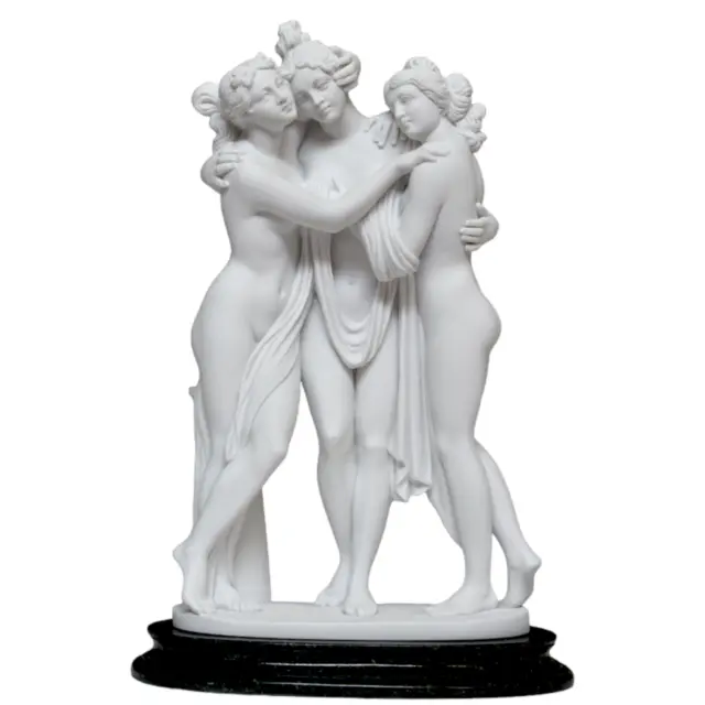 Drei Grazien von Canova Skulptur aus Tabelle IN Marmor Mit Basis IN Alabaster, H