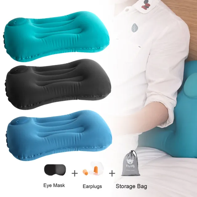 Inflating Pillow Portable Travel Pillow Camping Beach Press Inflate Folding