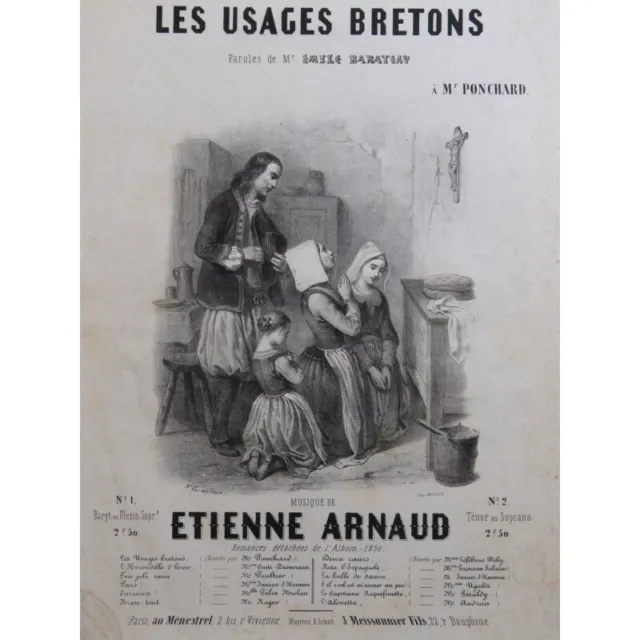 ARNAUD Étienne Les usages Bretons Chant Piano ca1850