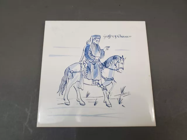 Vintage H&R Johnson Tile Trivet Geoffrey Chaucer Made in England