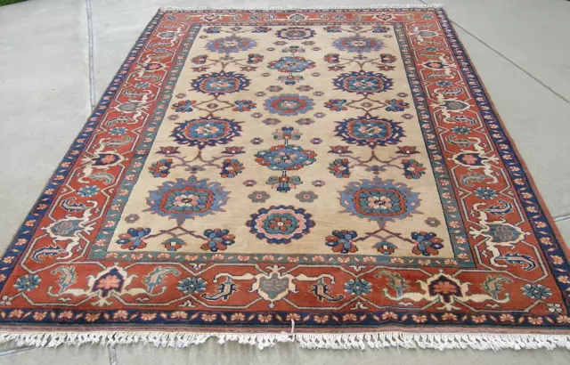 Vintage Turkish Azeri Bergama West Anatolian Hand Woven Oriental Rug Carpet 6x9