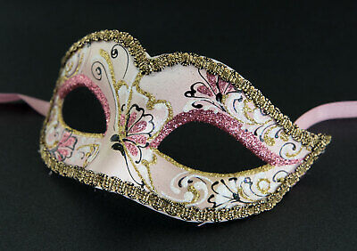 Mask from Venice Colombine Pink Golden for Child Or Small Face 1362 V18 2