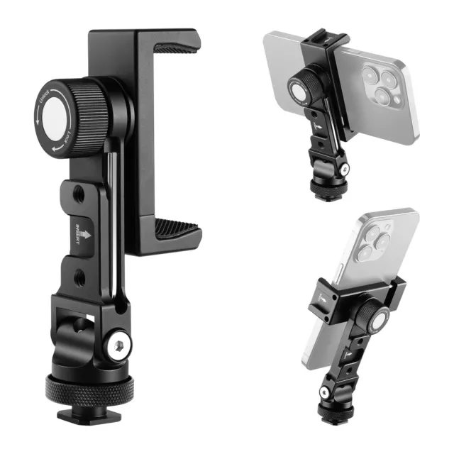 NEEWER Metal Cell Phone Tripod Mount Adapter for Smartphone Vlogging Streaming