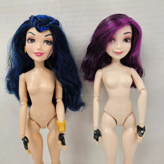 Disney Descendants 2 ISLE OF THE LOST EVIE & SIGNATURE MAL Nude Doll Lot of 2