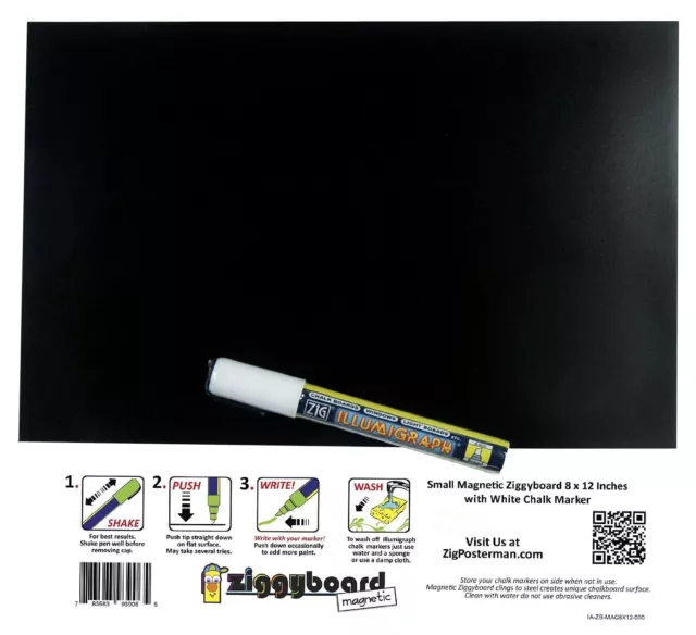 8x12 Magnetic Backed Kitchen or Office Ziggyboard Chalkboard with chalk marker