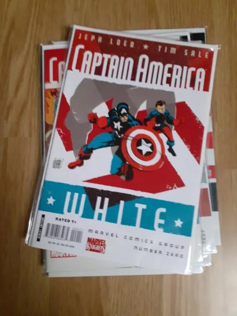 Marvel - Captain America White  By Jeph Loeb & Tim Sale - Nm / Bag & Boarded