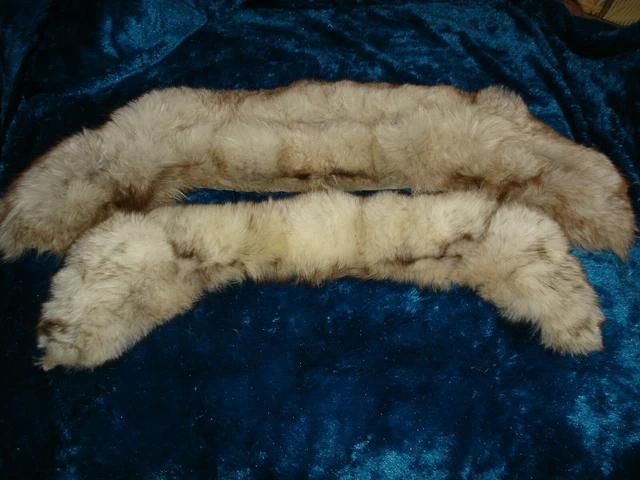 Genuine SAGA Norwegian Blue Fox Fur Stole -Stern & Mann Co Canton Ohio LOT OF 2