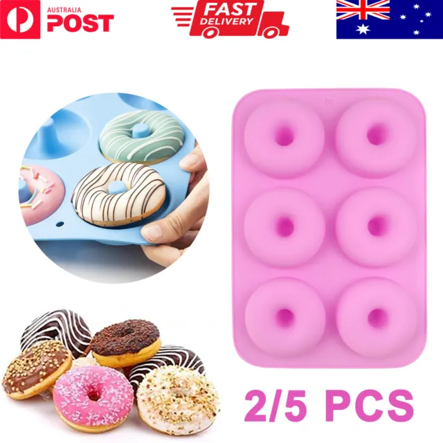 2/5PCS Donut Mould Pan Silicone Muffin Chocolate Cookie Cupcake Baking Mold Tray