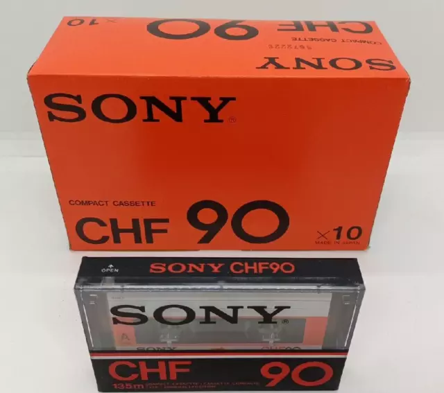 Scatola Lotto 10x Sony CHF 90 1978 Musicassette Vergini Cassette Vintage Sealed 2