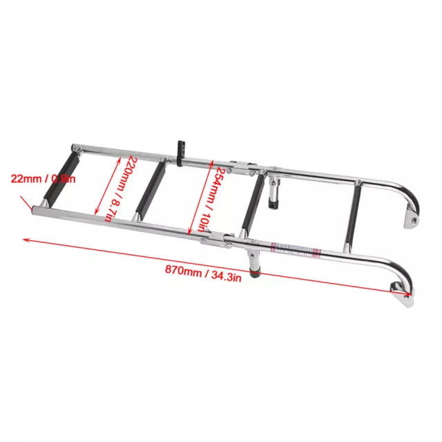 Stainless Steel 4 Step Folding Double Step Ladder Telescopic Boat Ladder Pontoon 3