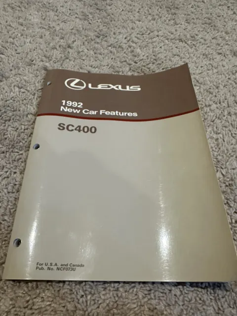 1992 Lexus Sc400 New Car Features Information Manual Guide Book Ncf073U