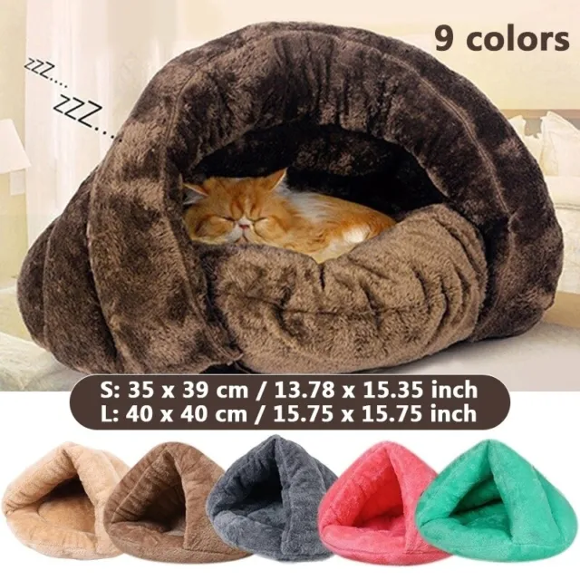 Pet Cat Dog House Kennel Puppy Sleeping Cave Bed Mat Pad Winter Warm Soft Nest