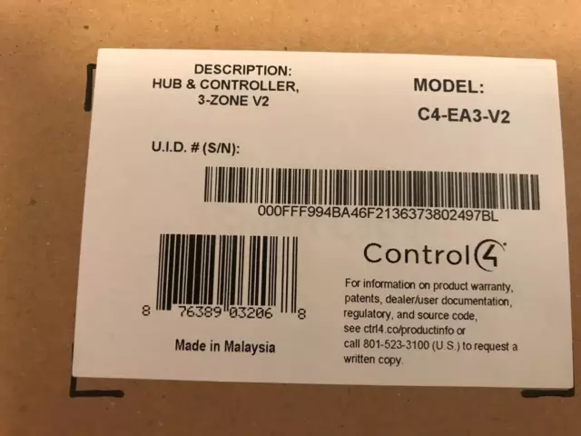 C4-EA3-V2  Control4® EA-3 Entertainment and Automation Controller, V2