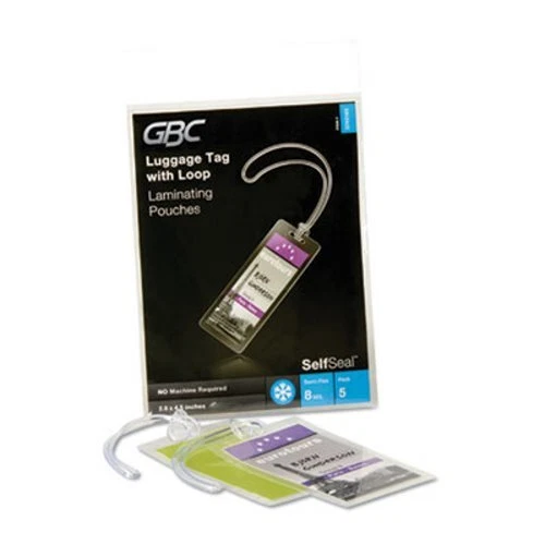 Gbc SelfSeal 1-side Luggage ID Laminate, 8mm, 2.86 x 4.63, 5 Sheets (GBC3745165)