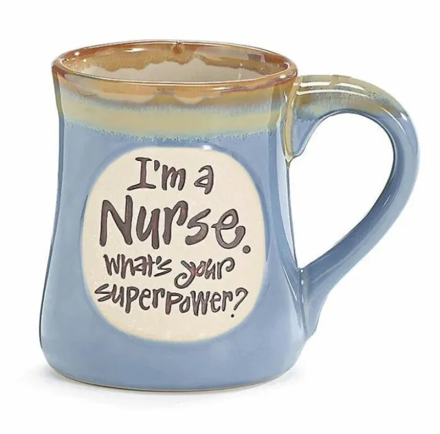 I'm a Nurse What's Your Superpower ? Mug by Burton Coffe Cup Tea Stoneware