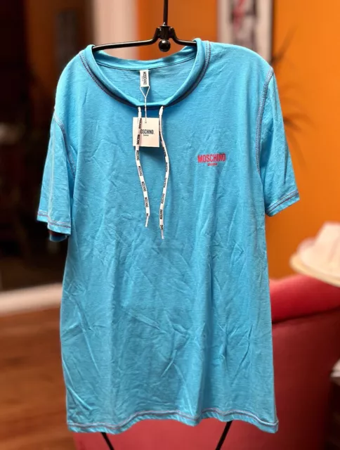 Moschino Swim T-Shirt in türkisblau