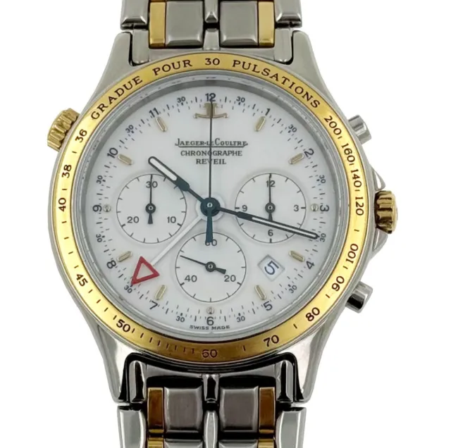 JAEGER LE COULTRE 1707 Chronograph Reveil Herenuhr in St.-18K 750 Gold mit Box