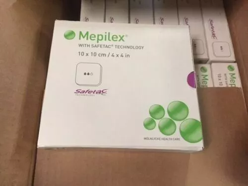 Mepilex 294199 Soft Silicone Foam Dressing 4"X4" 5ct,  Exp 4/28/2025