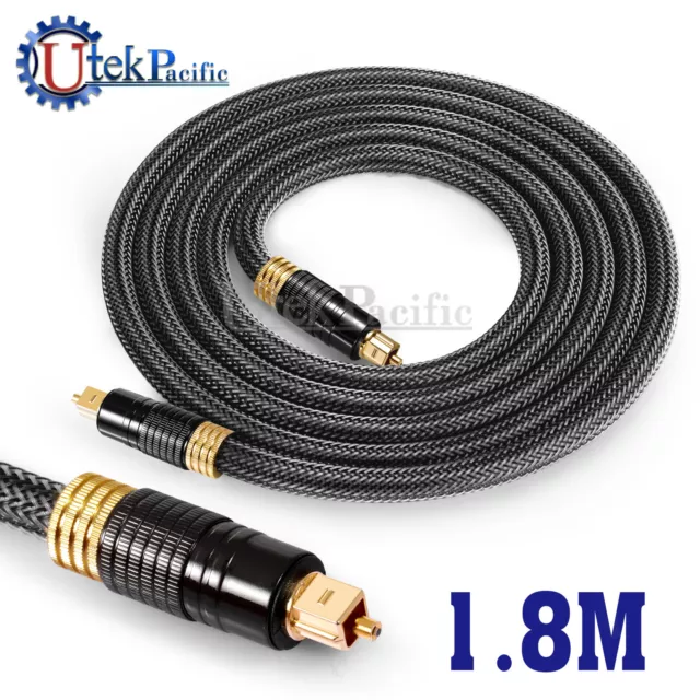1.8M Gold Plated Ultra Premium Toslink Optical Fibre Cable 5.1 7.1 Digital Audio
