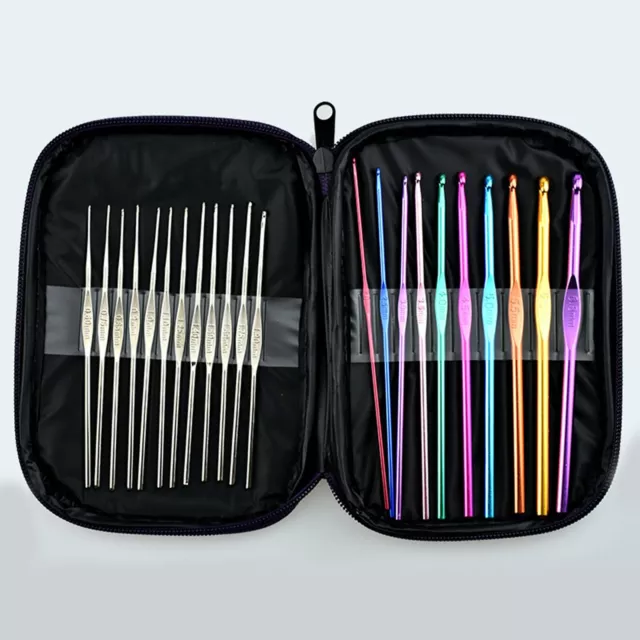 22 Sizes Multi Colored Crochet Hooks Yarn Knitting needles 0.6-6.5mm set 22 pcs 3