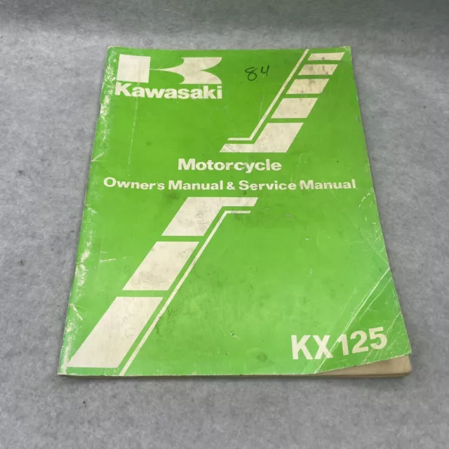 1984 Kawasaki Kx125 Motorcycle Owner's Manual & Service Manual 99920-1289-01