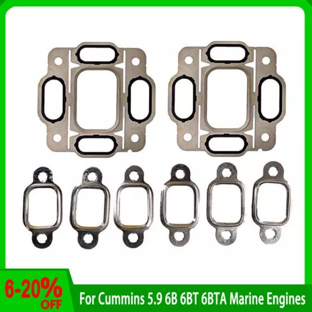 New Exhaust Manifold Turbo Gasket Set for Cummins 5.9 6B 6BT 6BTA Marine Engines