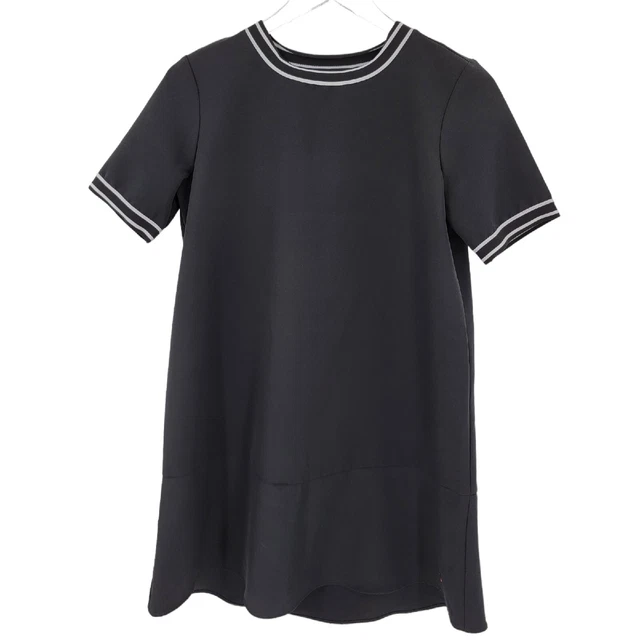 Tommy Hilfiger Dress Size Small Black White Stripe Trim Short Sleeve