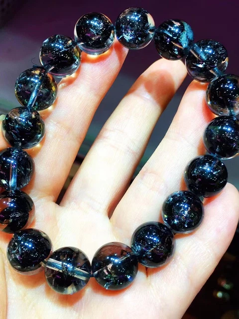 12.3mm Natural Pretty Herkimer Diamond Crystal Round Beads Bracelet AAAA