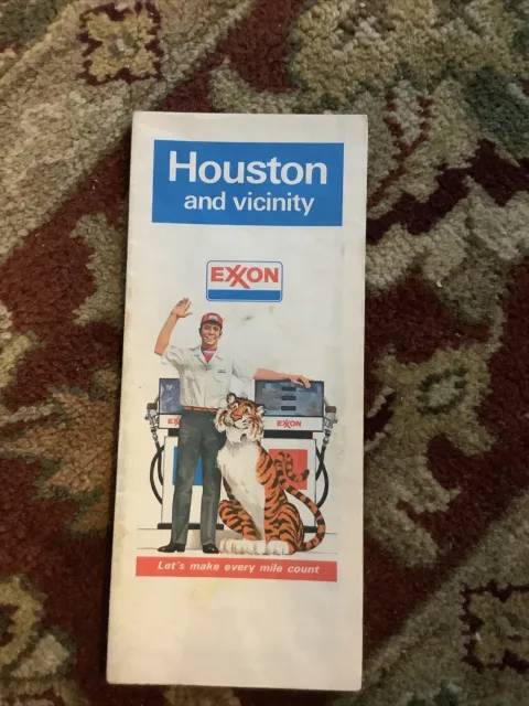 Vintage 1978 Exxon Houston And vicinity Gas Station Travel Road Map