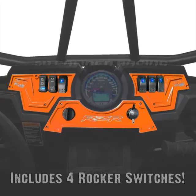 RZR 3 Piece CNC Billet 6 Hole Dash Switch Panel XP1000 S 900 1000 Orange Madness