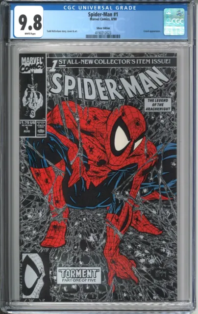 Spider-Man #1 Silver CGC 9.8 NM/MT WP 1990 8/90 Marvel Comics Todd McFarlane MCU