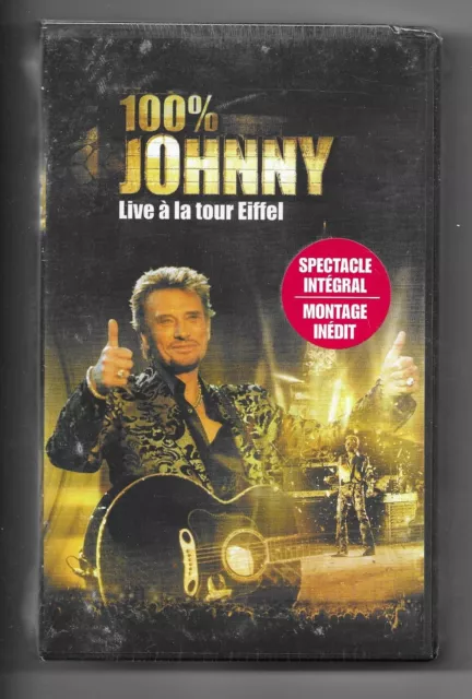 Vhs  Johnny  Hallyday 100% Johnny Live A La Tour Eiffel Neuf Scelle