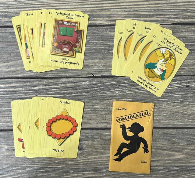 VINTAGE 2000 CLUE The Simpsons Replacement Piece Cards And Envelope 2.