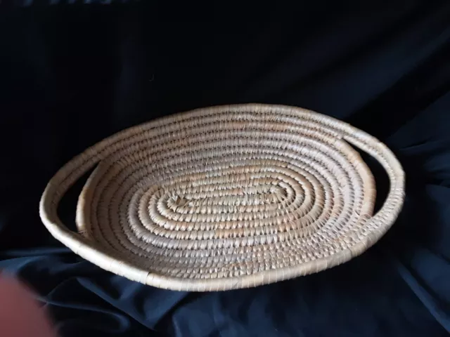 Large 17 1/2" Gullah Sweet Grass Serving Tray/Basket Handled South Carolina