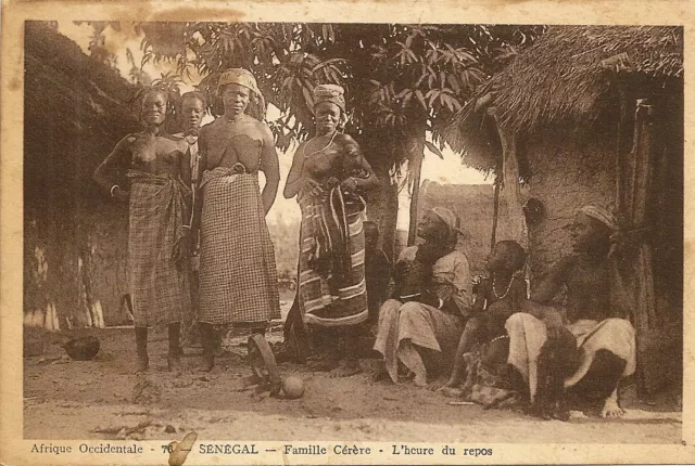 Carte Postale Afrique Senegal Famille Cerere L'heure Du Repos