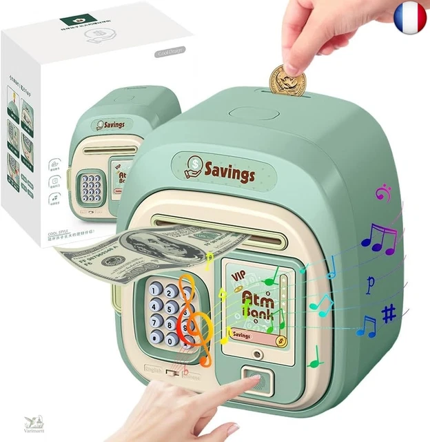 Coffre-fort Tirelire Électronique Pour Enfants - Avec Mot De Passe, Aspiration De Billets Et Musique, Rose (Piles Non Incluses)