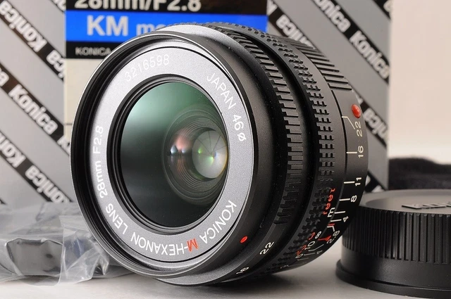 【ALMOST UNUSED TOP MINT+】KONICA M-HEXANON LENS 28mm F/2.8 MF Lens For Leica M JP