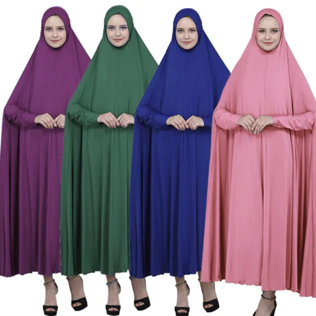 Muslim Women Overhead Kaftan Long Hijab Abaya Khimar Headscarf Lady Prayer Dress