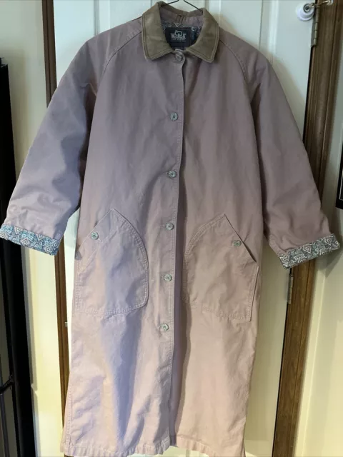 Vintage Woolrich Womens Jacket L Large Trench Duster Riding Barn Coat Maxi