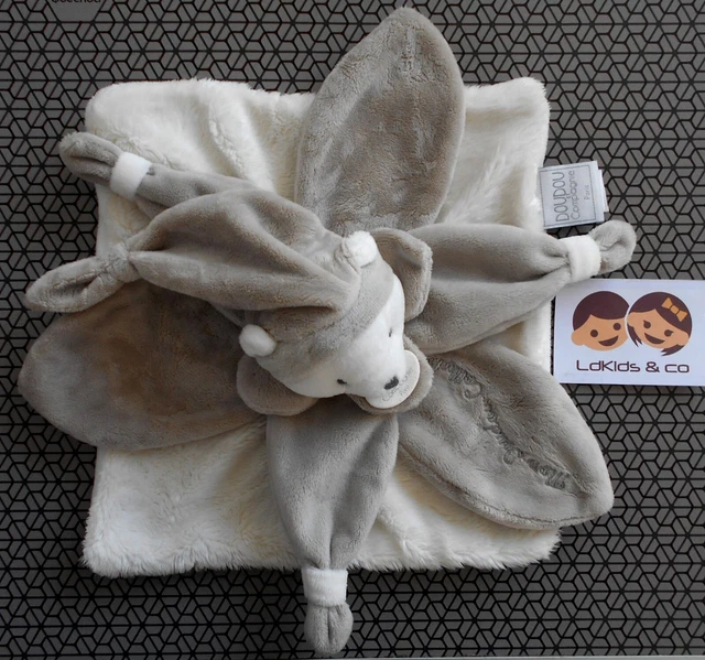 DOUDOU et COMPAGNIE OURS PLAT COLLECTOR J'AIME MON DOUDOU PETALE GRIS D1017