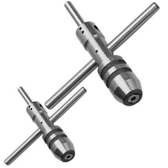 Tap Wrench 2 Pc Piloted Spindle Capacity Drill 1/16"-1/4"-1/2" Lathe Tapping USA