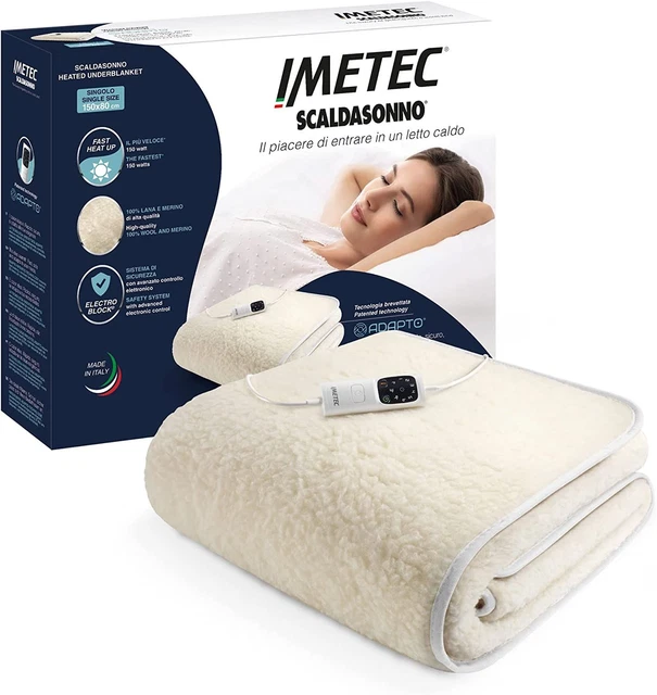 Imetec Scaldasonno Adapto singolo 150 x 80 cm, basso consumo, riscaldamento...