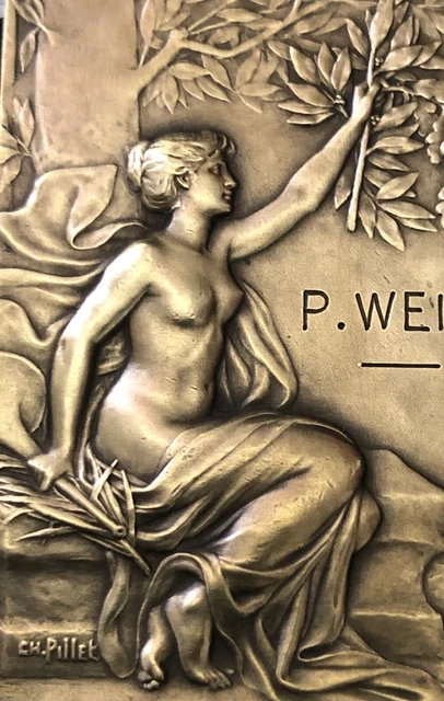Médaille Plaque En Bronze Femme Nue Par Pillet Medal