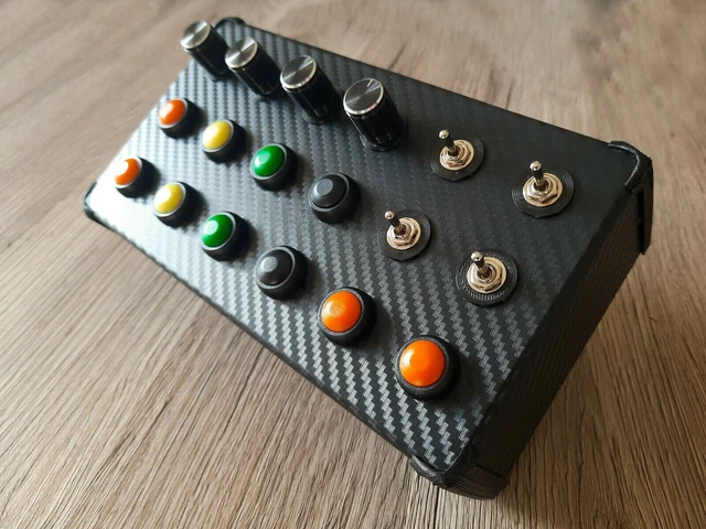 BUTTON BOX SIM Racing 30 Funzioni USB 4 Levette 4 Rotary PC Carbon ...