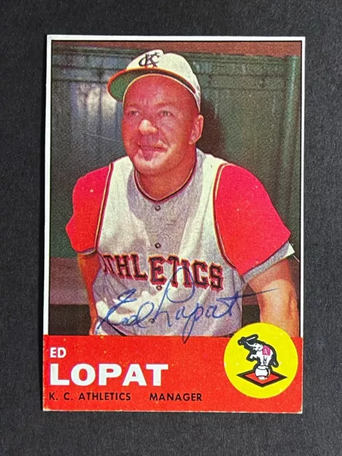Ed Lopat Signed 1963 Topps #23 Kansas City Athletics Autograph AUTO