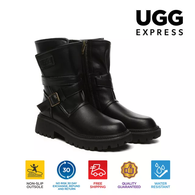 【EXTRA 15% OFF】UGG Women Fashion Boots Genuine Leather Zipper Nonslip Shoe Jamie